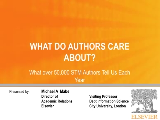 WHAT DO AUTHORS CARE ABOUT?