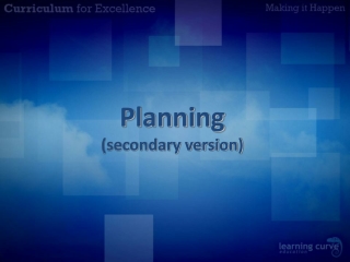 Planning (secondary version)