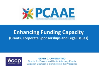 Enhancing Funding Capacity (Grants, Corporate Sponsorships and Legal Issues)