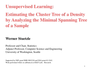 Unsupervised Learning:
