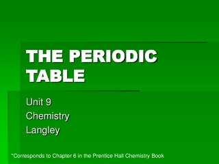 THE PERIODIC TABLE