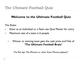 The Ultimate Football Quiz