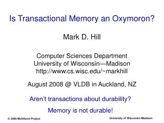 Is Transactional Memory an Oxymoron?