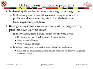 Old solutions to modern problems