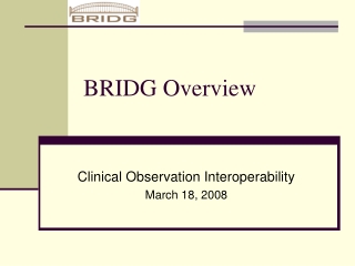 BRIDG Overview