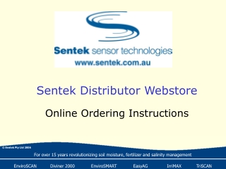 Sentek Distributor Webstore