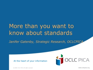 More than you want to know about standards