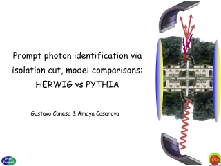 Prompt photon identification via isolation cut, model comparisons: HERWIG vs PYTHIA