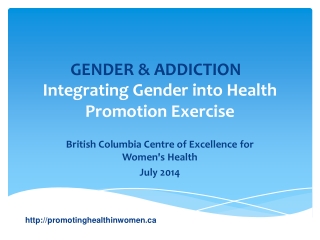 Integrating Gender into Health Promotion Exercise