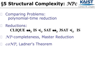 §5 Structural Complexity:  NPc