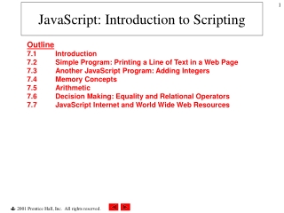 JavaScript: Introduction to Scripting