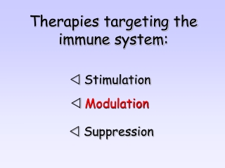 Therapies targeting the immune system :
