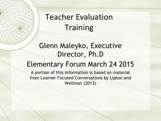 Teacher Evaluation  Training