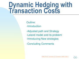 Dynamic Hedging with Transaction Costs