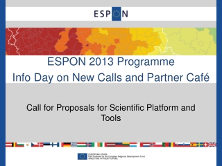 ESPON 2013 Programme Info Day on New Calls and Partner Café