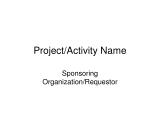 Project/Activity Name
