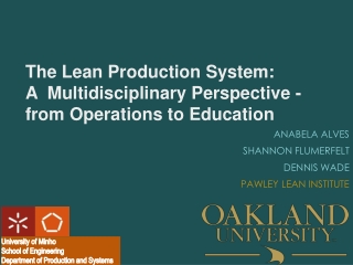 The Lean Production System: A  Multidisciplinary Perspective - from Operations to Education