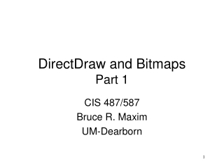 DirectDraw and Bitmaps Part 1