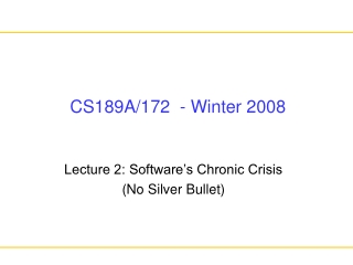 CS189A/172  - Winter 2008