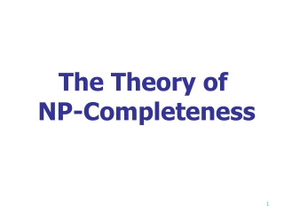 The Theory of  NP-Completeness