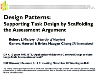 Design Patterns:  Supporting Task Design by Scaffolding the Assessment Argument