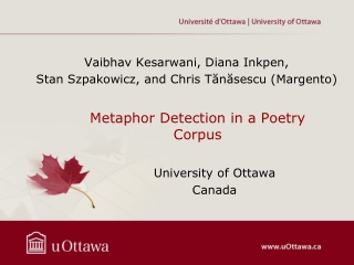 Metaphor Detection in a Poetry Corpus