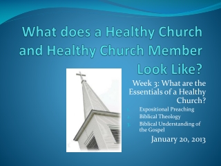 What does a Healthy Church and Healthy Church Member Look Like?