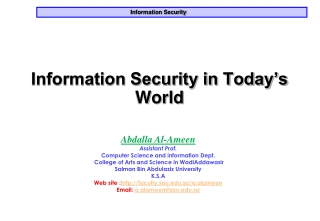 Information Security in Today’s World