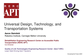 Universal Design, Technology, and Transportation Systems