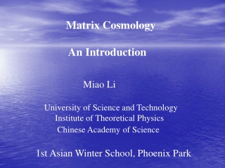 Matrix Cosmology  An Introduction
