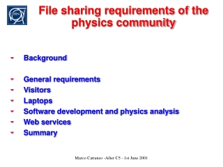 File sharing requirements of the physics community