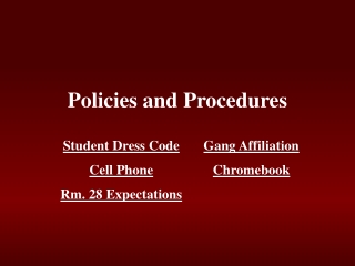 Policies and Procedures