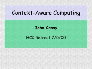 Context-Aware Computing