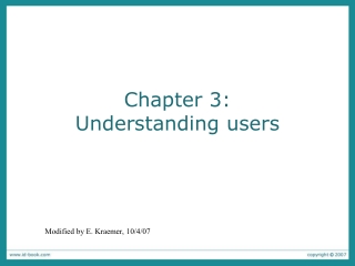 Chapter 3:  Understanding users