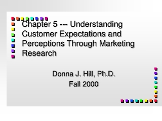 Chapter 5 --- Understanding Customer Expectations and Perceptions Through Marketing Research