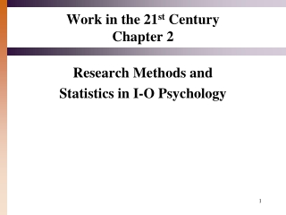 Work in the 21 st  Century Chapter 2