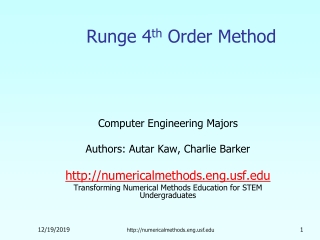 Runge 4 th  Order Method