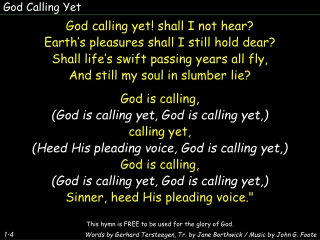 God Calling Yet