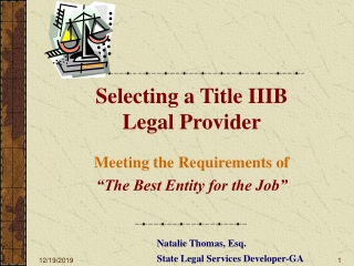 Selecting a Title IIIB Legal Provider