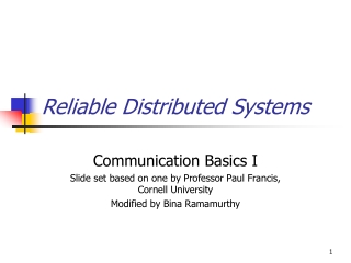 Reliable Distributed Systems