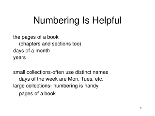 Numbering Is Helpful