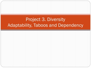 Project 3. Diversity Adaptability, Taboos and Dependency