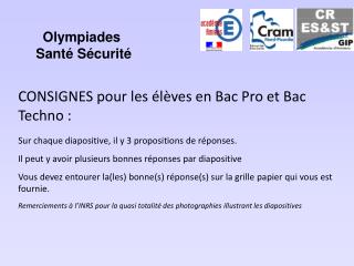 Olympiades Santé Sécurité