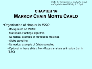 CHAPTER 16 M ARKOV  C HAIN M ONTE C ARLO