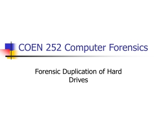 COEN 252 Computer Forensics