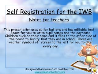 Self Registration for the IWB