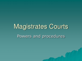 Magistrates Courts