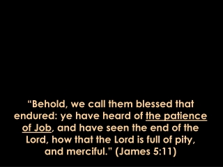 “Behold, we call them blessed that endured: ye have heard of  the patience