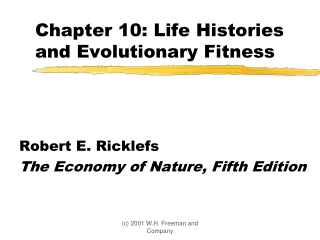 Chapter 10: Life Histories and Evolutionary Fitness