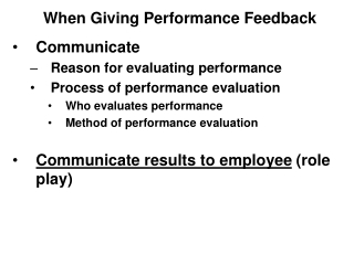When Giving Performance Feedback
